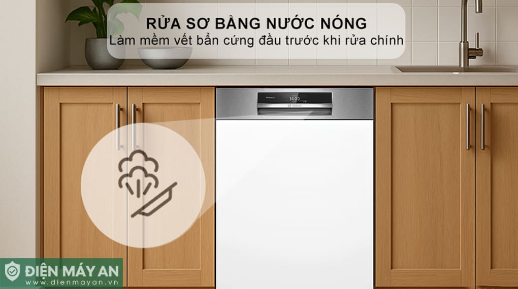 Máy rửa bát bán âm Bosch Serie 8 Sấy Zeolith SMI8ZDS81T